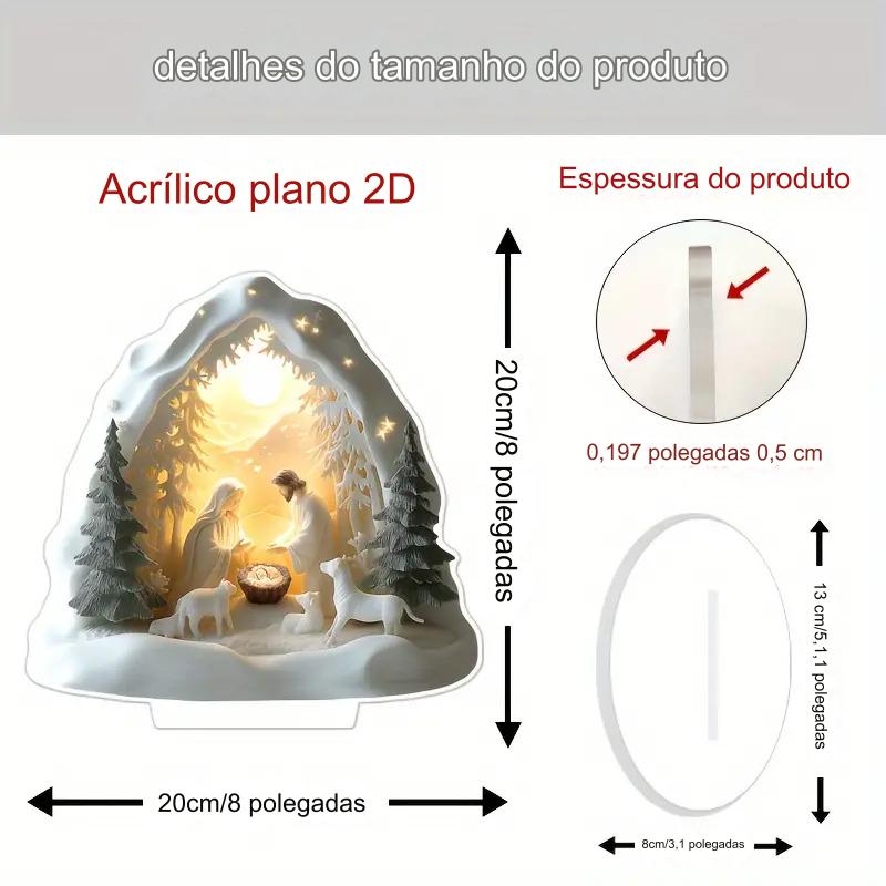 Resin Nativity Scene The Peace of the Baby Jesus with LED