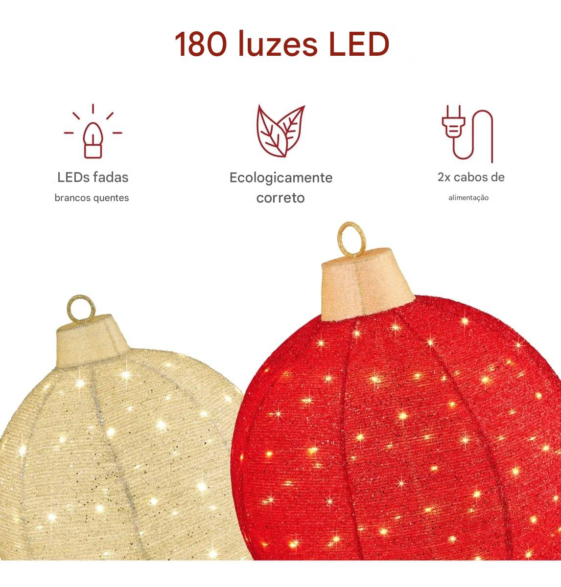 Set of Christmas Ornament Spheres with Micro LEDs 2025