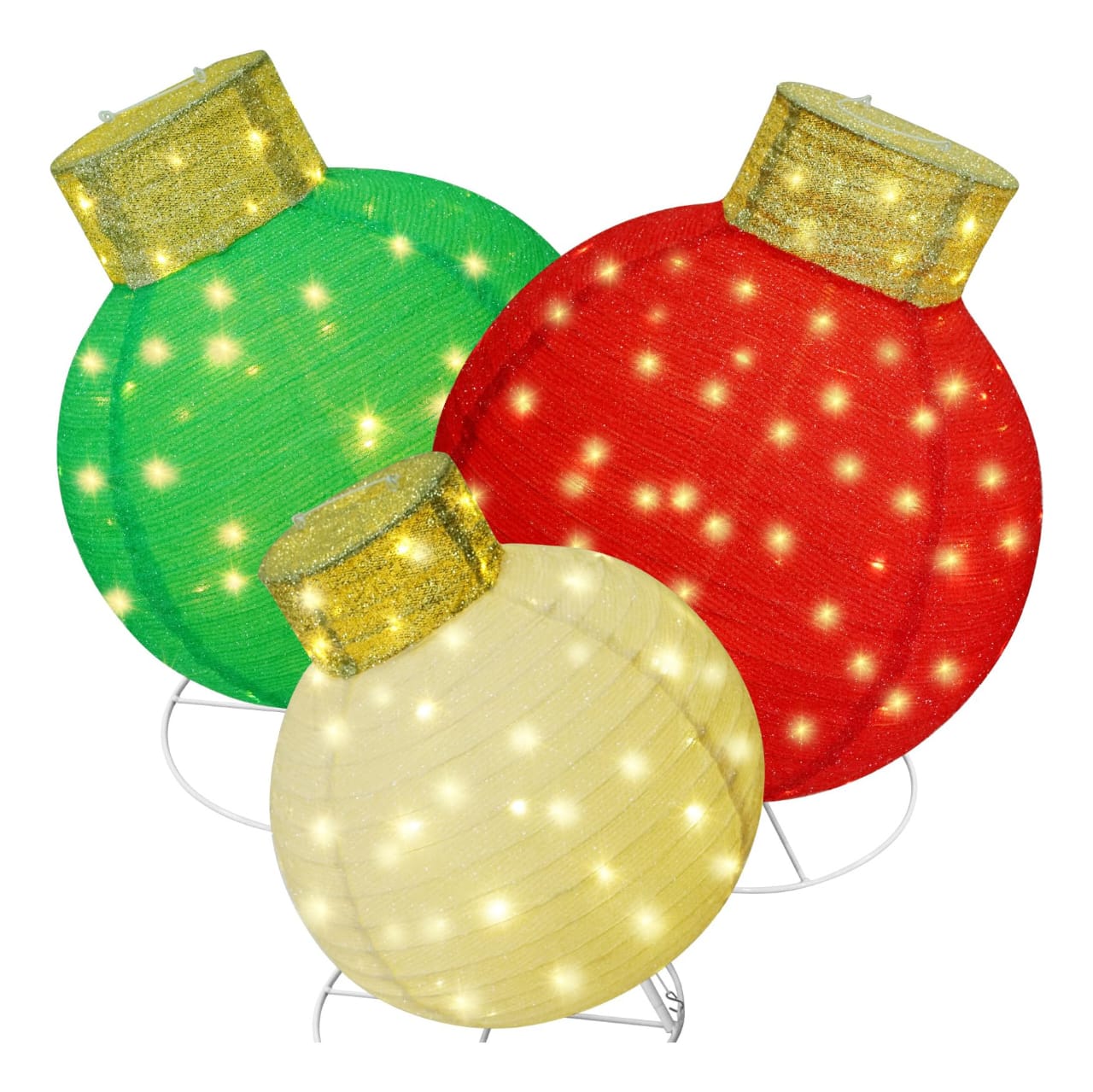 Set of Christmas Ornament Spheres with Micro LEDs 2025