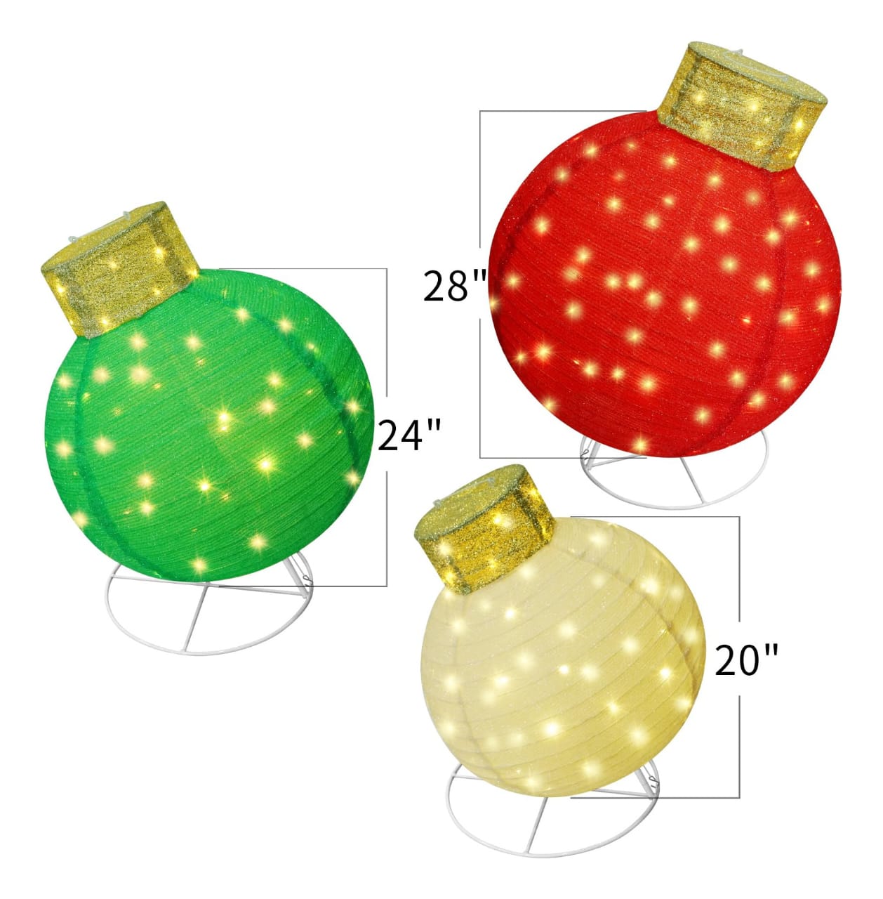 Set of Christmas Ornament Spheres with Micro LEDs 2025