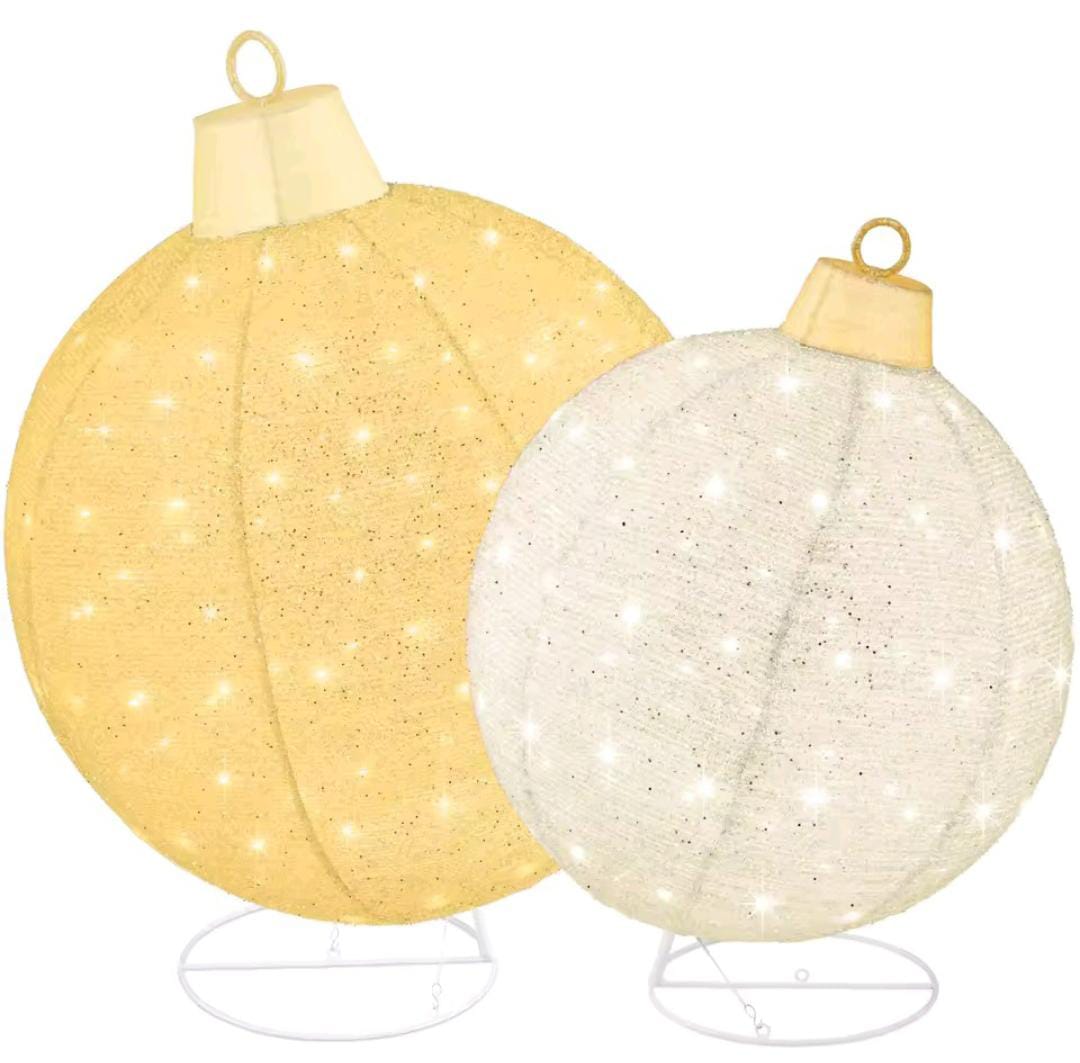 Set of Christmas Ornament Spheres with Micro LEDs 2025
