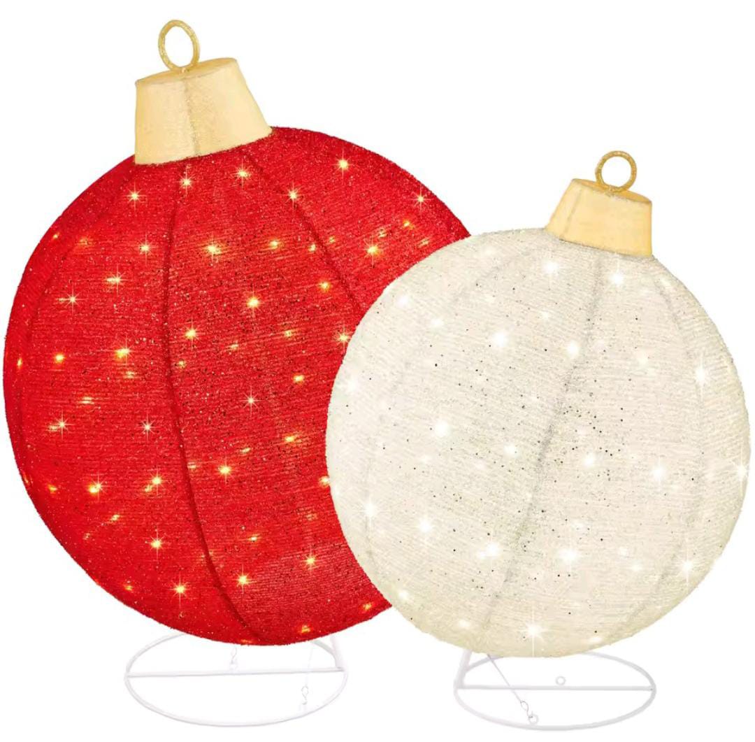 Set of Christmas Ornament Spheres with Micro LEDs 2025