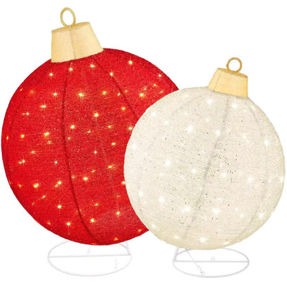 Set of Christmas Ornament Spheres with Micro LEDs 2025
