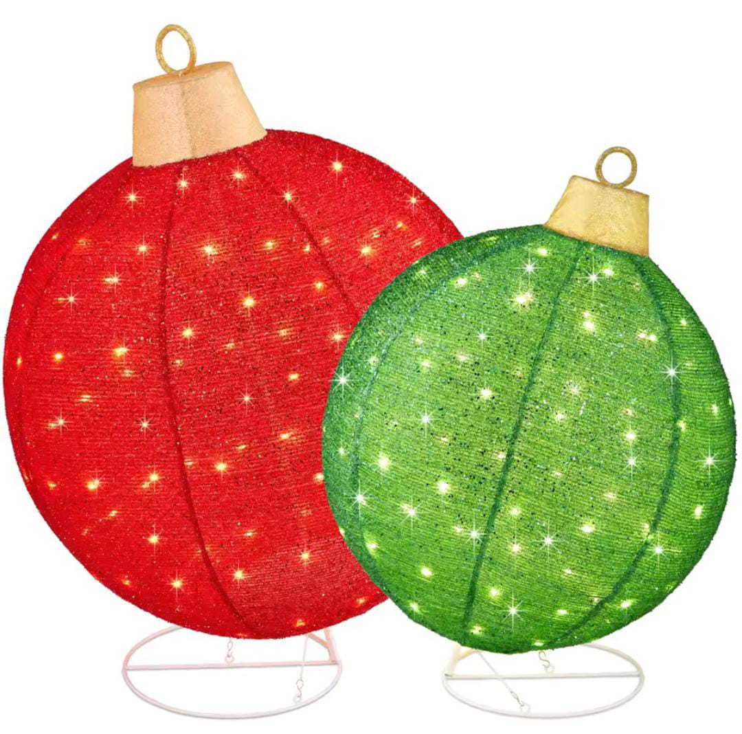 Set of Christmas Ornament Spheres with Micro LEDs 2025