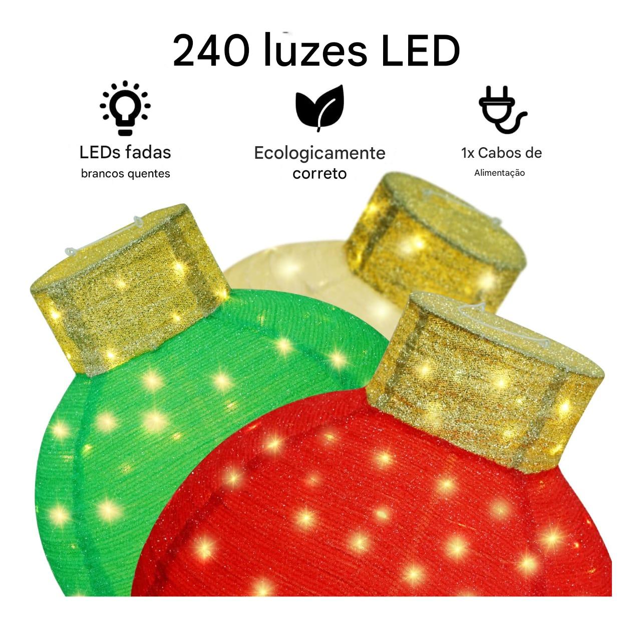 Set of Christmas Ornament Spheres with Micro LEDs 2025