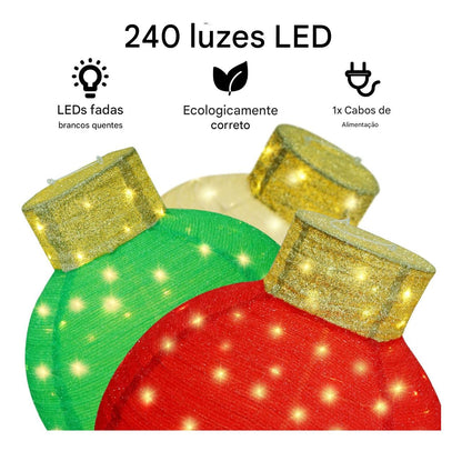 Set of Christmas Ornament Spheres with Micro LEDs 2025