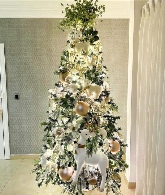 Christmas Tree + 360º Clean Reindeer Decoration Included - 2.10 Meters