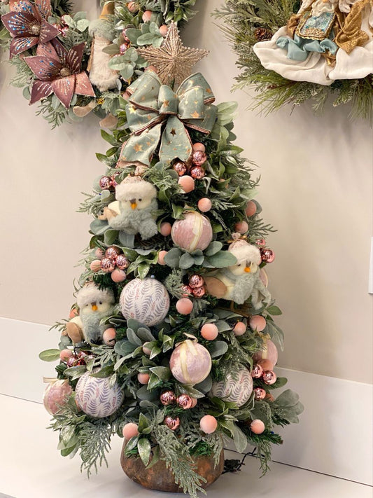 Small Christmas Tree + 360º Bird Blue Decoration Included