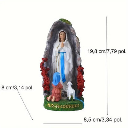 Resin Nativity Scene of the Virgin Mary &amp; Saint Bernard