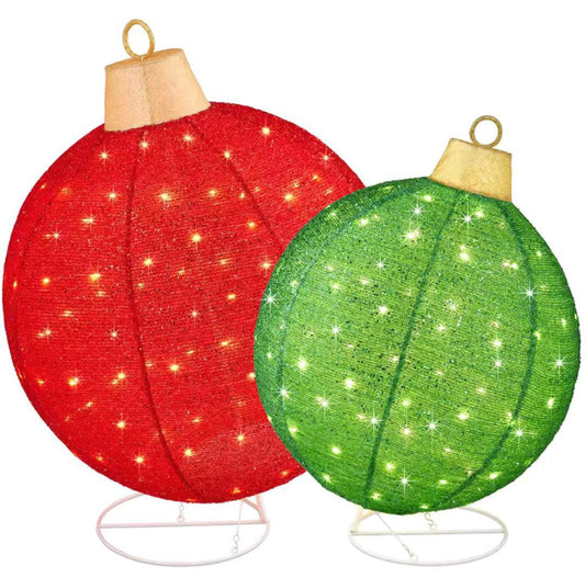 Set of Christmas Ornament Spheres with Micro LEDs 2025