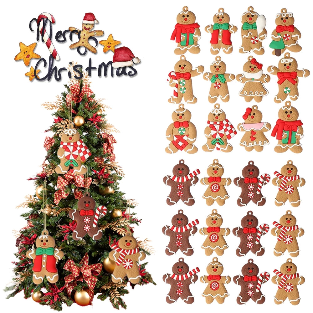 Christmas Tree Decoration Pendant Gingerbread Man 25 Pieces