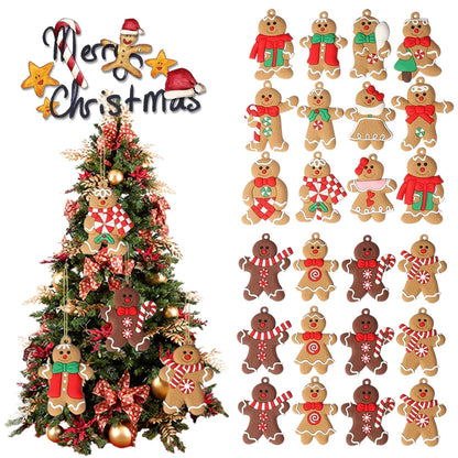Christmas Tree Decoration Pendant Gingerbread Man 25 Pieces