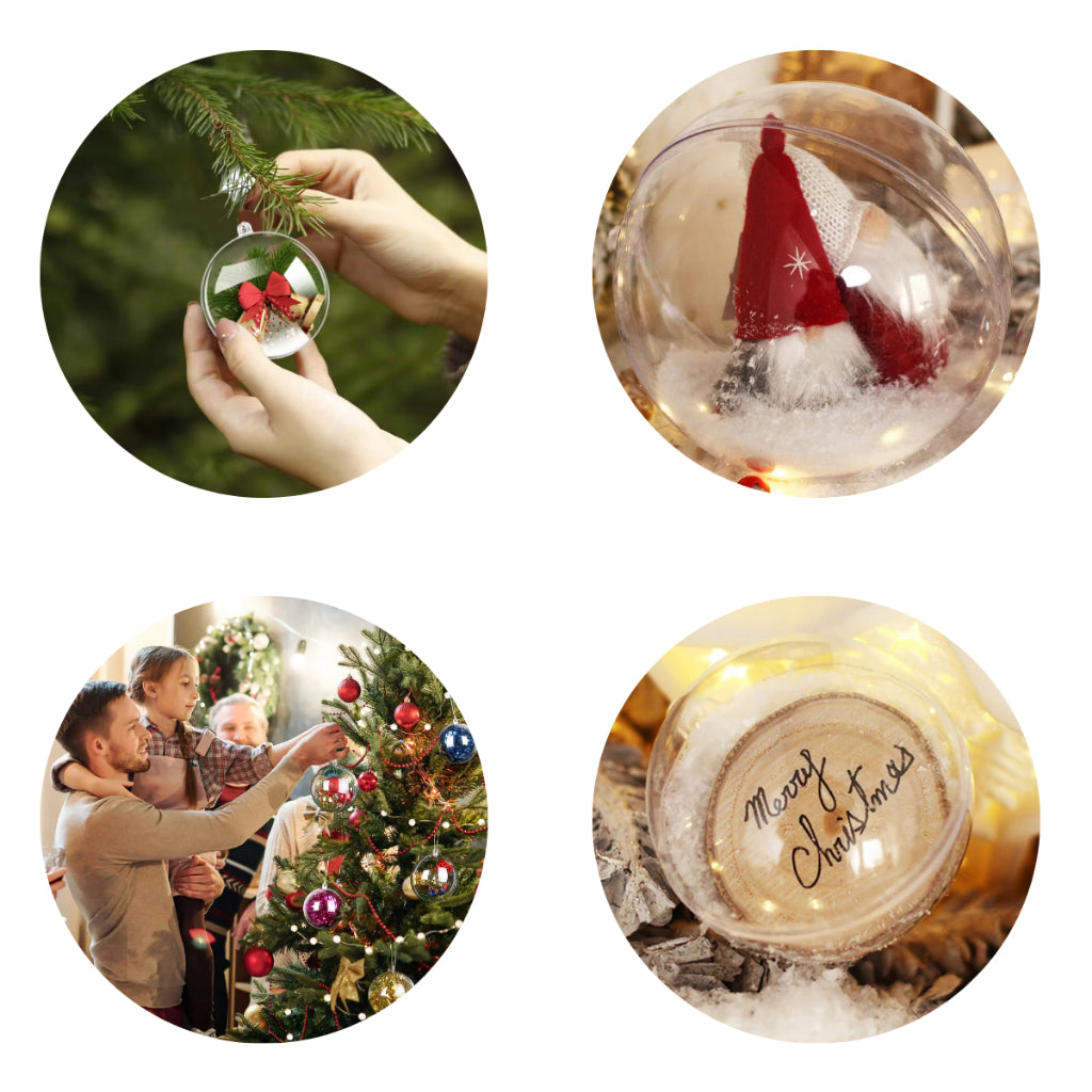 30 Christmas Balls Acrylic Sphere for photos and souvenirs 6.5cm