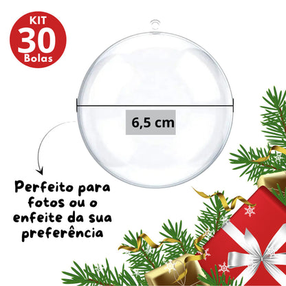 30 Christmas Balls Acrylic Sphere for photos and souvenirs 6.5cm
