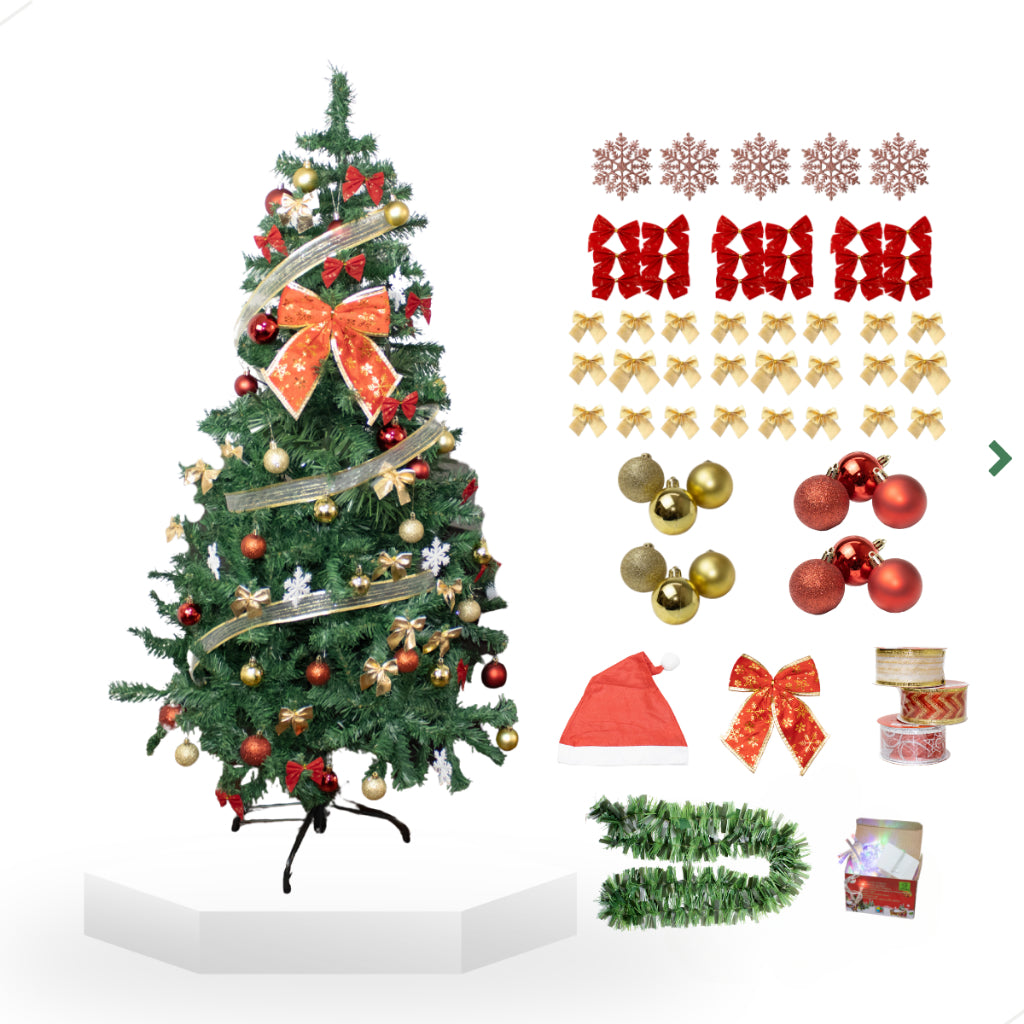Complete Decorated Christmas Tree + 60 Ornaments