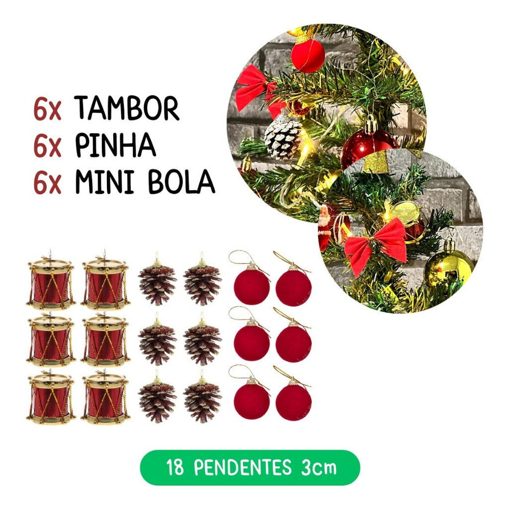Kit of 56 Christmas Tree Decoration Ornaments, Pendants, Balls, Lights