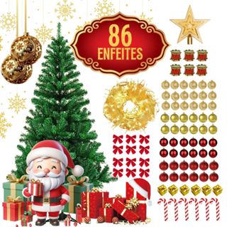 1.50m Decorated Christmas Tree + Luxury Ornaments and Twinkling Lights