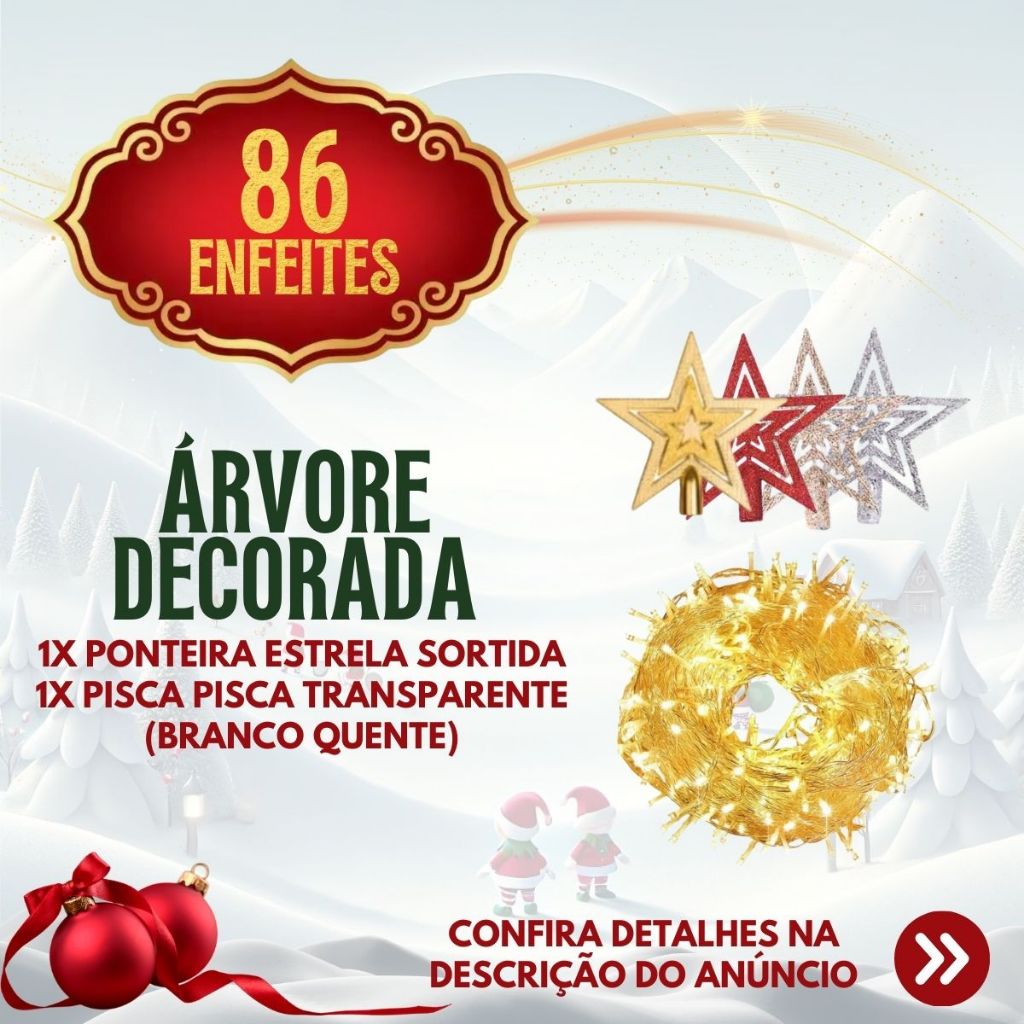 1.50m Decorated Christmas Tree + Luxury Ornaments and Twinkling Lights