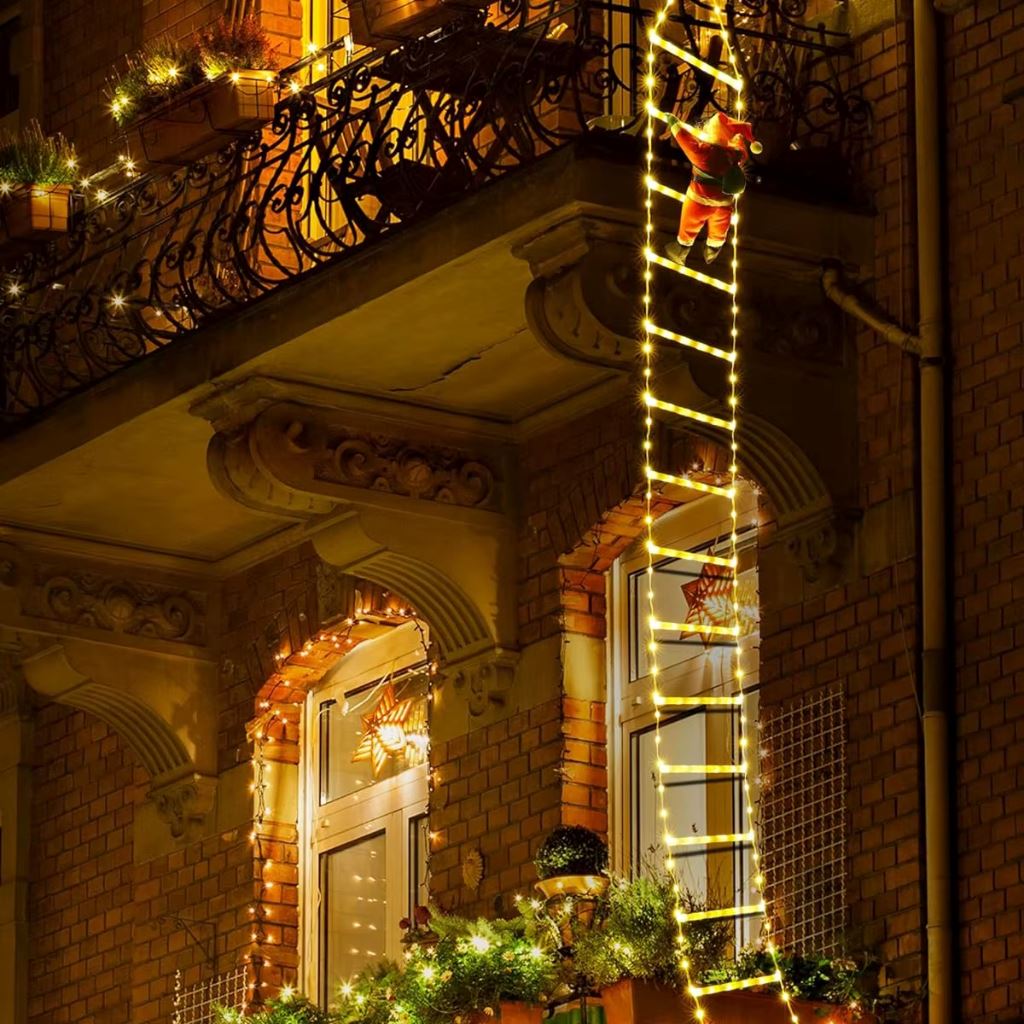 Christmas Decoration Santa Claus Climbing Stairs