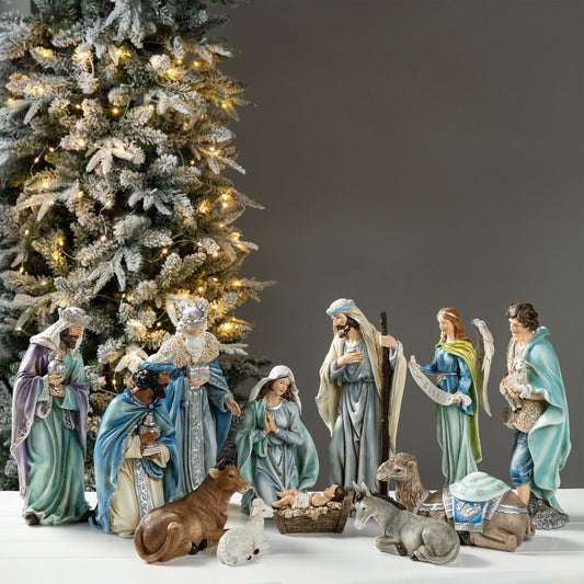 Deluxe 12-Piece Nativity Scene Figure Set