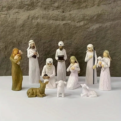 Vintage Resin Nativity Scene