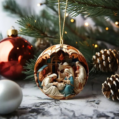 Nativity Scene 12 Pieces Wooden Decorations 8CM
