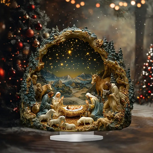 Resin Nativity Scene Prayer in the Star