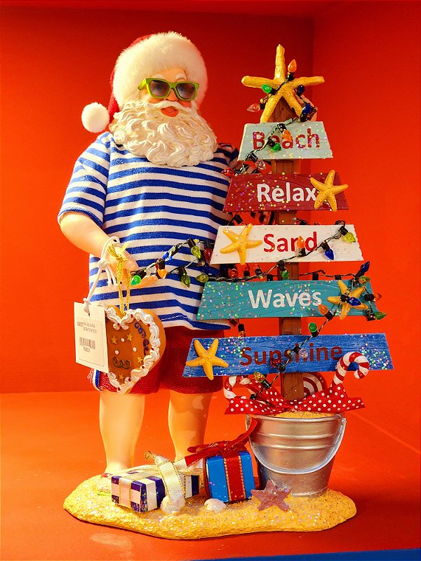SANTA CLAUS ON THE BEACH KURT S. ADLER COLLECTION 27CM