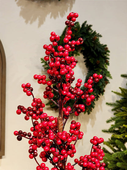 TREE WITH BERRY IN 1.30CM METAL VASE