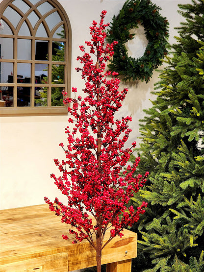 TREE WITH BERRY IN 1.30CM METAL VASE