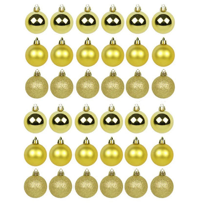 Kit 30 Bolas De Natal Mista 4cm Dourada Decoração Árvore