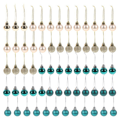 64 Pieces Christmas Decoration Balls Gold Blue