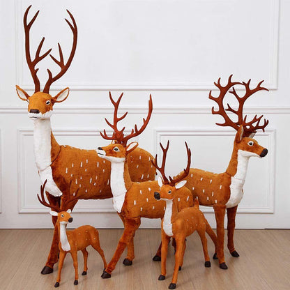 Christmas Plush Reindeer Ornament Kit – Set of 4