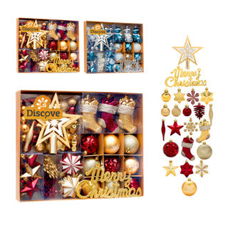 Christmas Decoration Kit – 70 Ornament Balls + LED String Lights 🎄✨