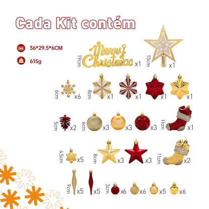 Christmas Decoration Kit – 70 Ornament Balls + LED String Lights 🎄✨