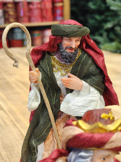 LUXURY FABRIC NATIVITY SCENE 11 PCS - 20CM