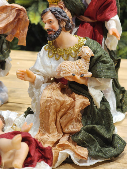 LUXURY FABRIC NATIVITY SCENE 11 PCS - 20CM