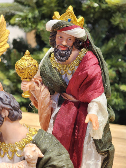 LUXURY FABRIC NATIVITY SCENE 11 PCS - 20CM
