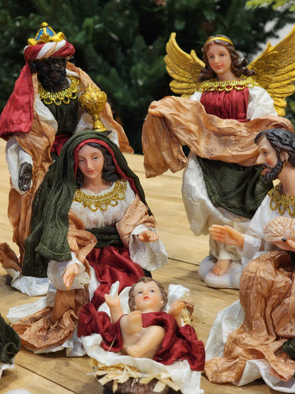 LUXURY FABRIC NATIVITY SCENE 11 PCS - 20CM