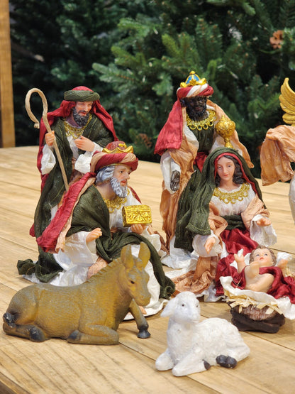 LUXURY FABRIC NATIVITY SCENE 11 PCS - 20CM