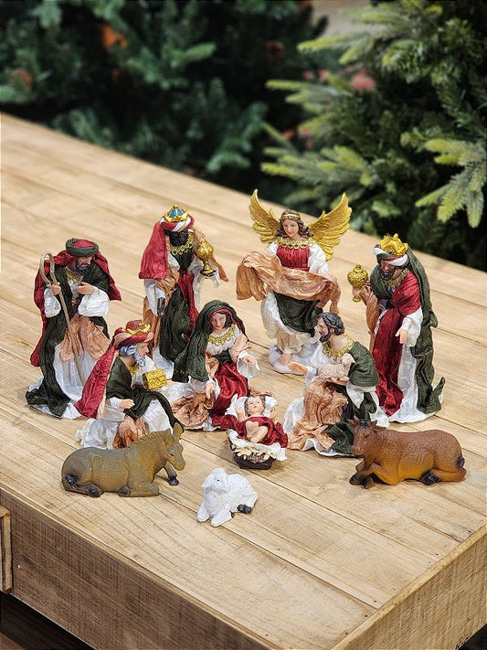 LUXURY FABRIC NATIVITY SCENE 11 PCS