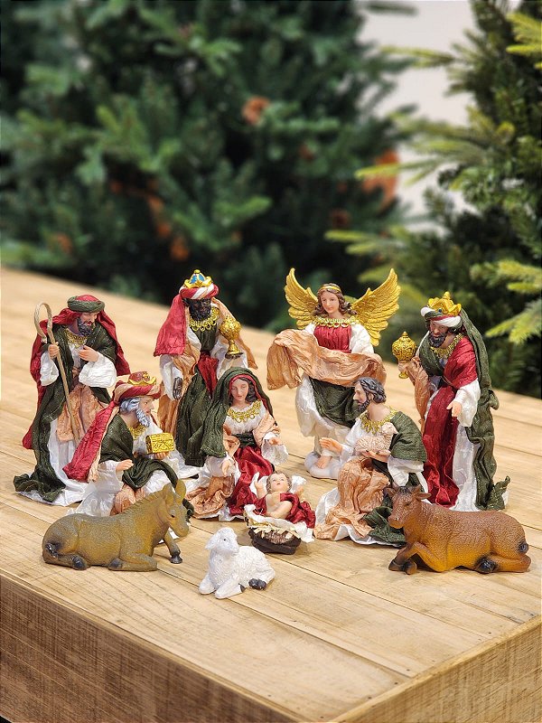 LUXURY FABRIC NATIVITY SCENE 11 PCS - 20CM