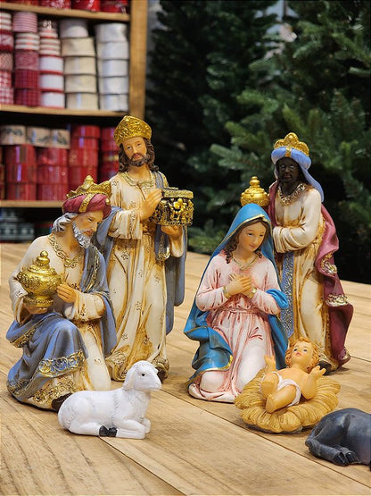 LUXURY RESIN NATIVITY SCENE 11 PCS - 20CM