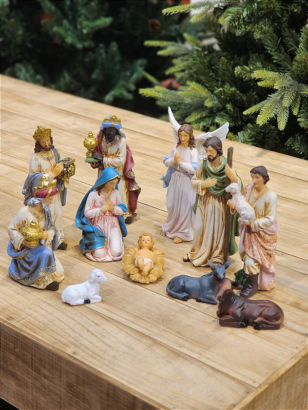 LUXURY RESIN NATIVITY SCENE 11 PCS - 20CM
