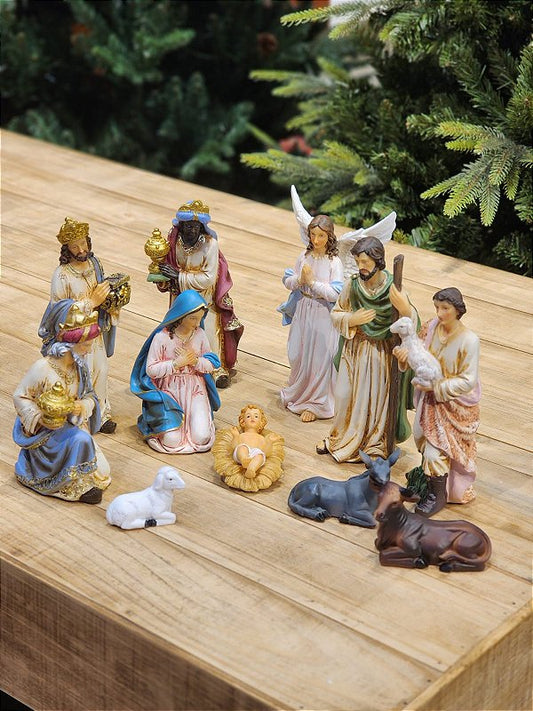 LUXURY RESIN NATIVITY SCENE 11 PCS - 20CM