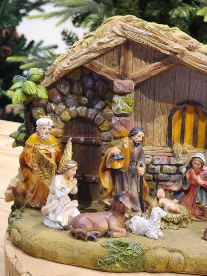 RESIN NATIVITY SCENE - PIECE WITH SOUND