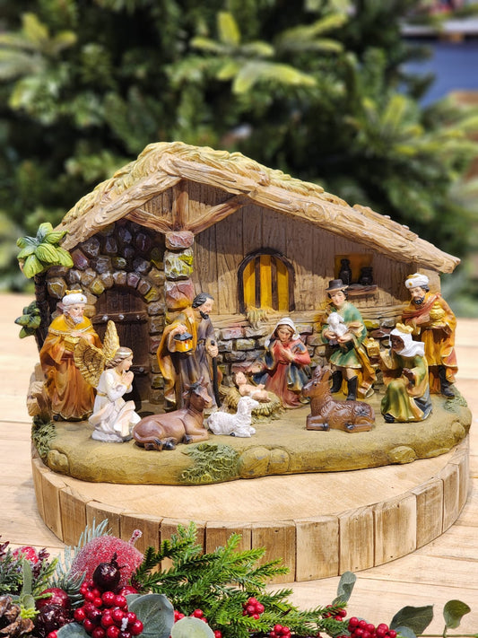 RESIN NATIVITY SCENE - PIECE WITH SOUND