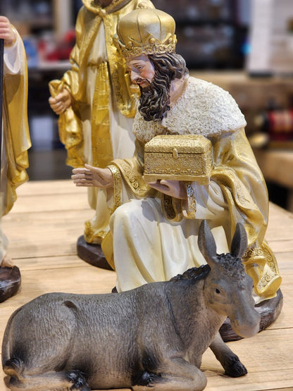 11-Piece Resin Nativity Scene, Luxury Gold