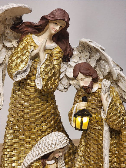 HOLY FAMILY GOLD RESIN WITH LED