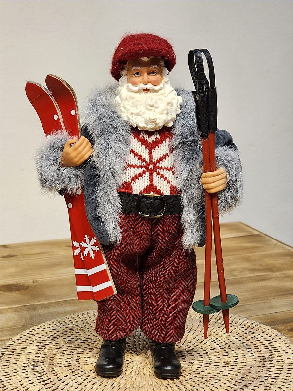 SKIING SANTA CLAUS - COLLECTIBLE - 28CM